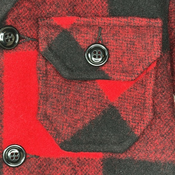Bemidji Woolen Mills Red and Black Buffalo Plaid Made in America Jacket Size 8 - Picture 4 of 10